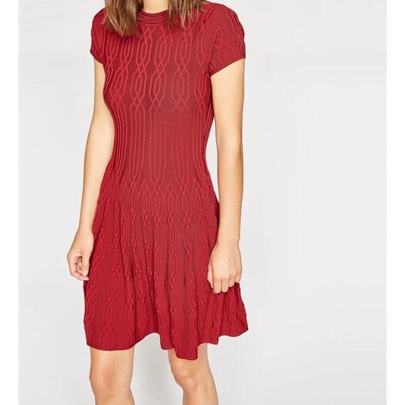 THE‎ KOOPLES JACQUARD MOTIFS RED KNIT DRESS, SIZE 1,S - Picture 1 of 7